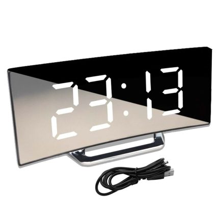 Dekoratif Kavisli Led Ekran Ayna Dijital Alarm Saat