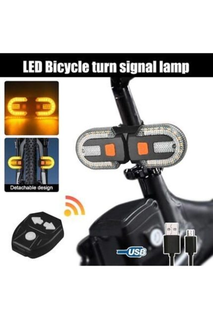 5 Modlu Su Geçirmez Usb Led Şarjlı Sinyal Kablosuz Kumandalı Bisiklet - Scooter Arka Işık