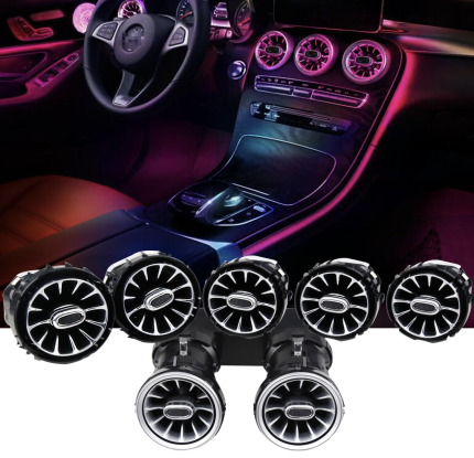 Mercedes Benz C-Class W205 7 adet LED Türbin Havalandırma Ortam Işığı Kiti  3 Renk