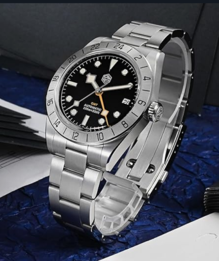 San Martin Erkek Saati - SN054GE 39 mm BB Otomatik Dalış Saati NH34 GMT Erkekler İçin Safir AR Kaplama 10 Bar Su Geçirmez Saatler