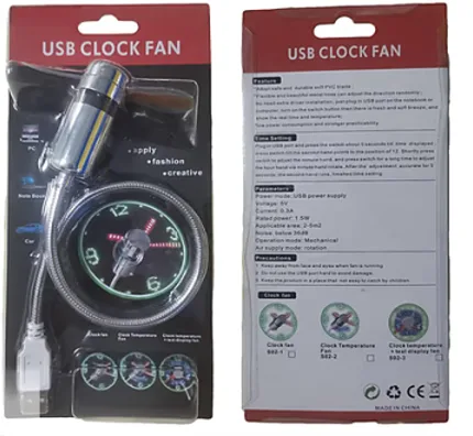 Gerçek Zamanlı Ekranlı USB Saat Fanı L24X