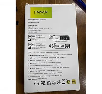 Maxone Harici Sabit Sürücü Taşınabilir 1TB 2.5" USB 3.0 DS38X