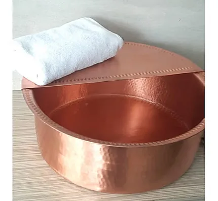 Kapaklı Roze Bakır Pedikür Leğeni 30*10 cm R113X