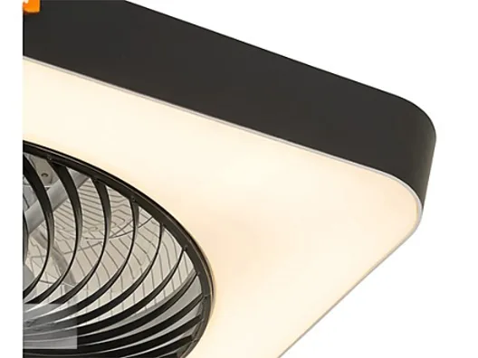vitrin-439 Akıllı Tavan Vantilatörü Kare Siyah Kısma Özellikli LED Dahil –