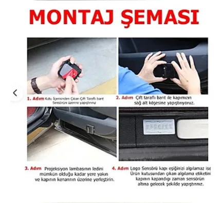 Kapı Altı Logo Araç İçi Pilli 2 Adet Q63A