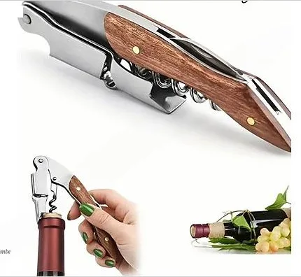 Ahşap Saplı Paslanmaz Çelik Profesyonel Tirbuşon G17X