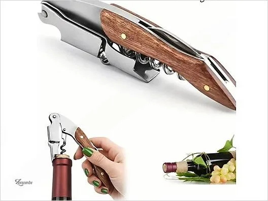 Ahşap Saplı Paslanmaz Çelik Profesyonel Tirbuşon G17X