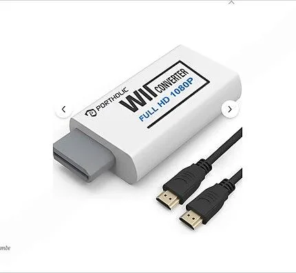 PORTHOLIC Wii HDMI adaptörü, 1080P/720P Full HD dönüştürücü G19X