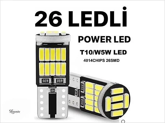 T10 Led 26 Ledli W5w BEYAZ ParkPlaka Tavan Ampulü F20X