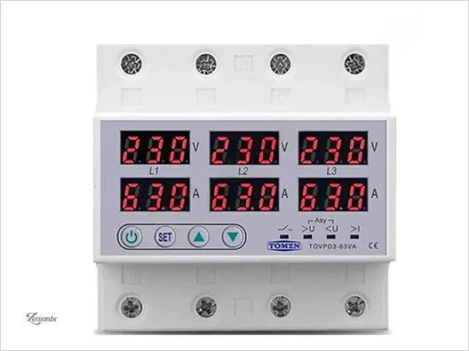 Tomzn 63A Ev Tipi Trifaze Voltaj ve Akım Koruma Rölesi G76X