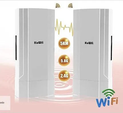 KuWFi 5KM Dış Mekan Kablosuz WiFi Köprüsü 2'li Paket X231Y