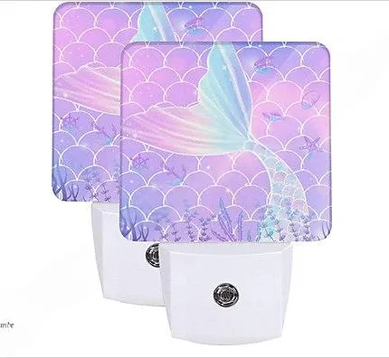 2 Adet LED Gece Lambası Deniz Kızı Gece Lambası L79X