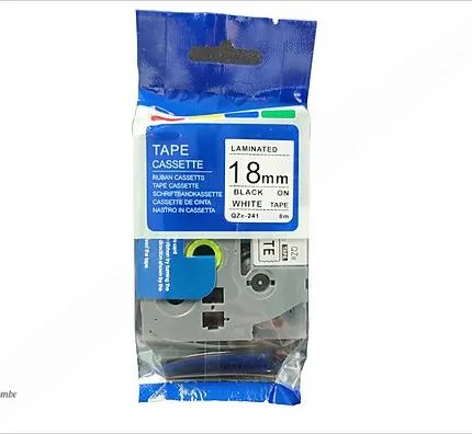 Brother (Tze-241) için Puty Tape Qze-241 18mm 8M Beyaz G64X
