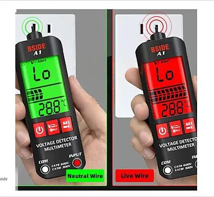 BSIDE A1 Voltaj Dedektör Multimetre Hassas AC/DC Voltaj G96X