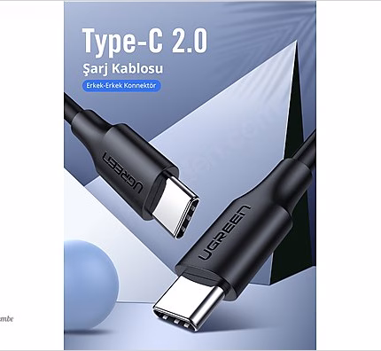 Ugreen USB-C to USB-C 3A Hızlı Şarj Kablosu 1.5m V226X